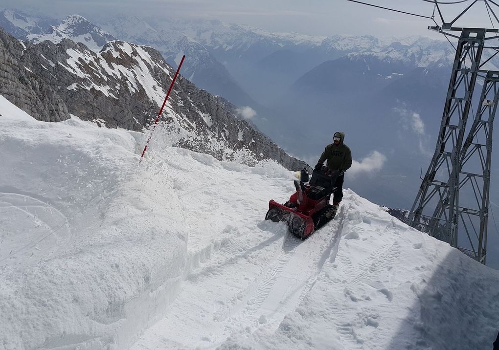 A man on a snowmobile